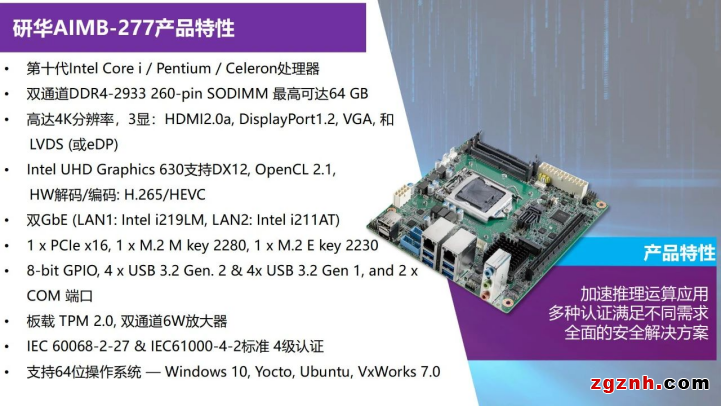 研華Mini-ITX AIMB-277287新品上市！搭載第10代Intel Core處理器 密集型AI加速推理運算應